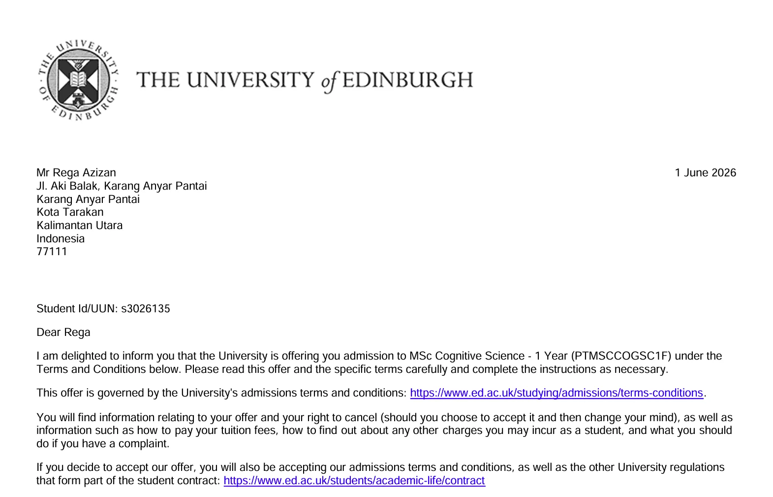 Edinburgh Offer